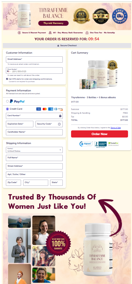 Thyrafemme Balance order page